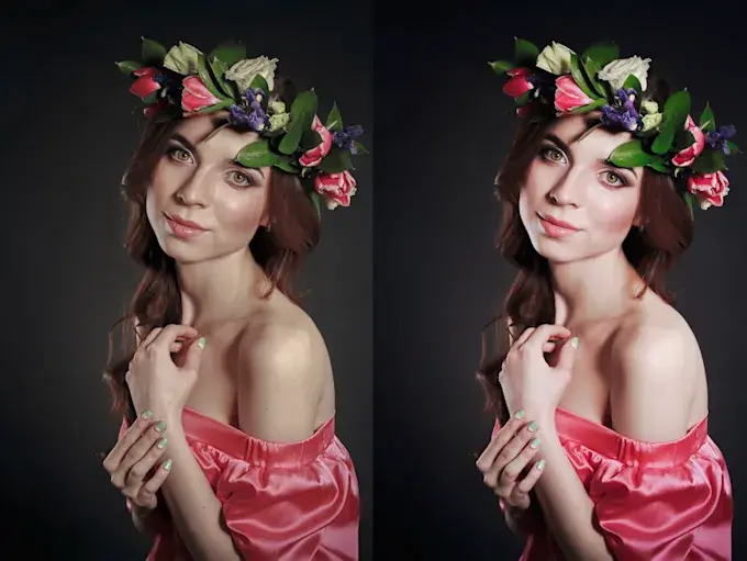 model retouching before and after